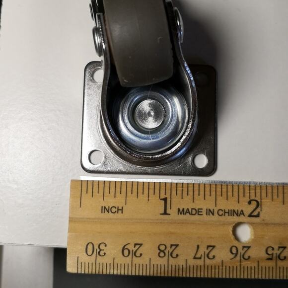 4pc soft rubber small locking caster wheels. 1". JGJC for furniture. Tiny lock - Picture 11 of 13
